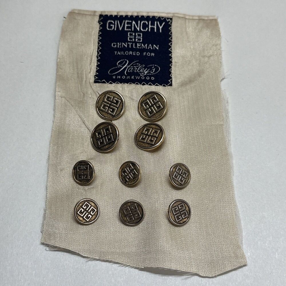 Vintage Givenchy Logo Gold Style Metal Replacement Blazer Buttons Set Of 10